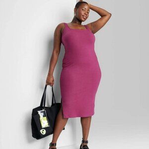 Woman's Knit Bodycon Dress - Wild Fable Cherry Pink 3X | MSRP $20